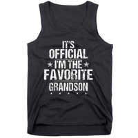 It's O.fficial I'm The Favorite Grandson Funny Sayings Retro Tank Top