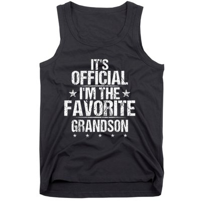 It's O.fficial I'm The Favorite Grandson Funny Sayings Retro Tank Top