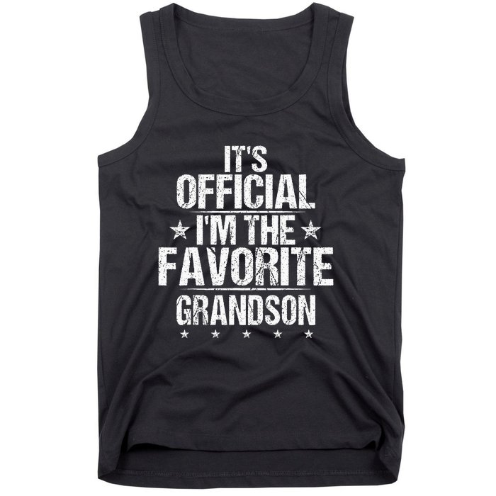 It's O.fficial I'm The Favorite Grandson Funny Sayings Retro Tank Top