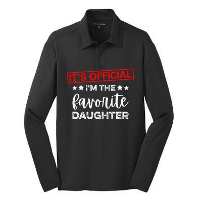 It's O.fficial I'm The Favorite Daughter  Silk Touch Performance Long Sleeve Polo