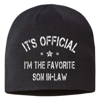 It's Official I'm The Favorite Son In Law Funny Vintage Sustainable Beanie