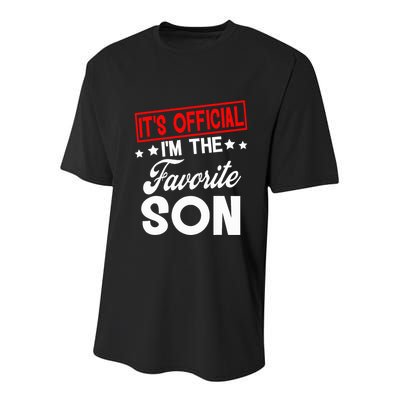 It's O.fficial I'm The Favorite Son funny  Youth Performance Sprint T-Shirt