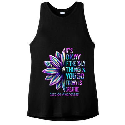 Its Okay If The Only Thing You Did Today Was Breathe Ladies PosiCharge Tri-Blend Wicking Tank