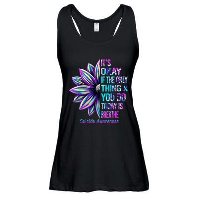 Its Okay If The Only Thing You Did Today Was Breathe Ladies Essential Flowy Tank