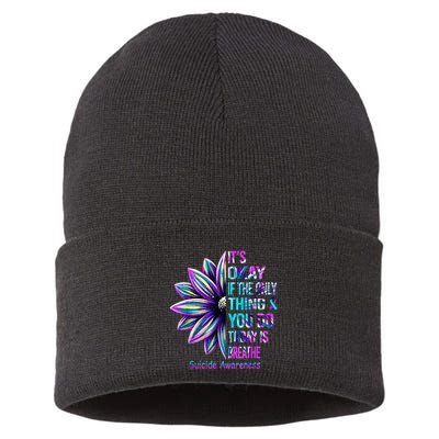 Its Okay If The Only Thing You Did Today Was Breathe Sustainable Knit Beanie