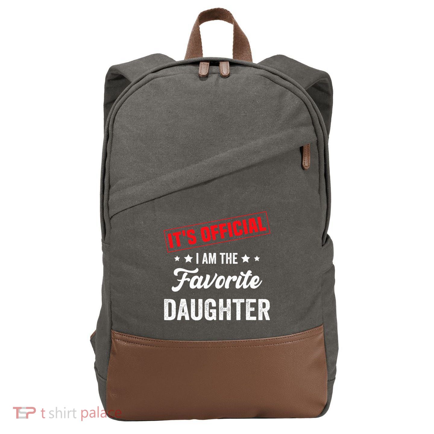 it's o.fficial i am the favorite daughter Cotton Canvas Backpack