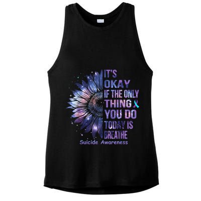 Its Okay If The Only Thing You Do Today Is Breathe Ladies PosiCharge Tri-Blend Wicking Tank