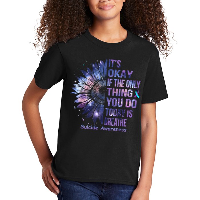 Its Okay If The Only Thing You Do Today Is Breathe Kids T-Shirt