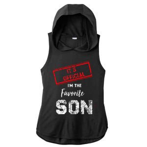 It's Official I'm The Favorite Son Ladies PosiCharge Tri-Blend Wicking Draft Hoodie Tank