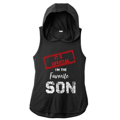 It's Official I'm The Favorite Son Ladies PosiCharge Tri-Blend Wicking Draft Hoodie Tank