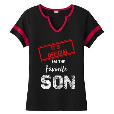 It's Official I'm The Favorite Son Ladies Halftime Notch Neck Tee