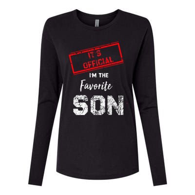 It's Official I'm The Favorite Son Womens Cotton Relaxed Long Sleeve T-Shirt