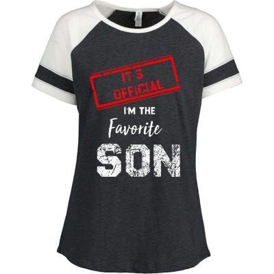 It's Official I'm The Favorite Son Enza Ladies Jersey Colorblock Tee