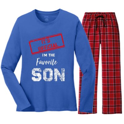 It's Official I'm The Favorite Son Women's Long Sleeve Flannel Pajama Set 