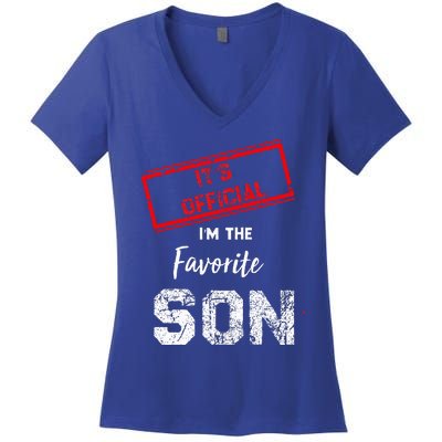 It's Official I'm The Favorite Son Women's V-Neck T-Shirt