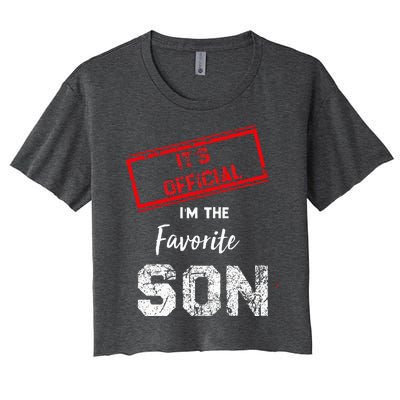 It's Official I'm The Favorite Son Women's Crop Top Tee