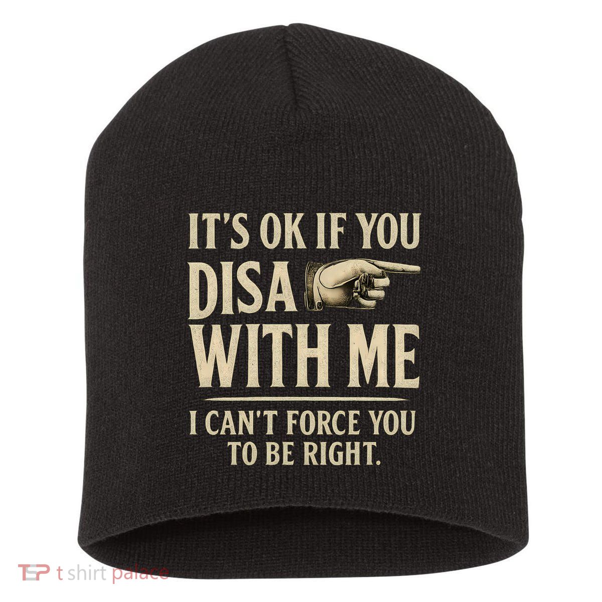 It's OK If You Disagree With Me Short Acrylic Beanie