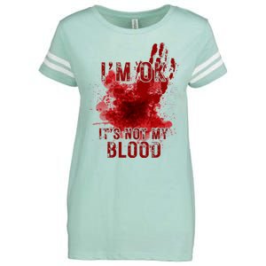 Im Ok Its Not My Blood Funny Halloween Zombie Enza Ladies Jersey Football T-Shirt