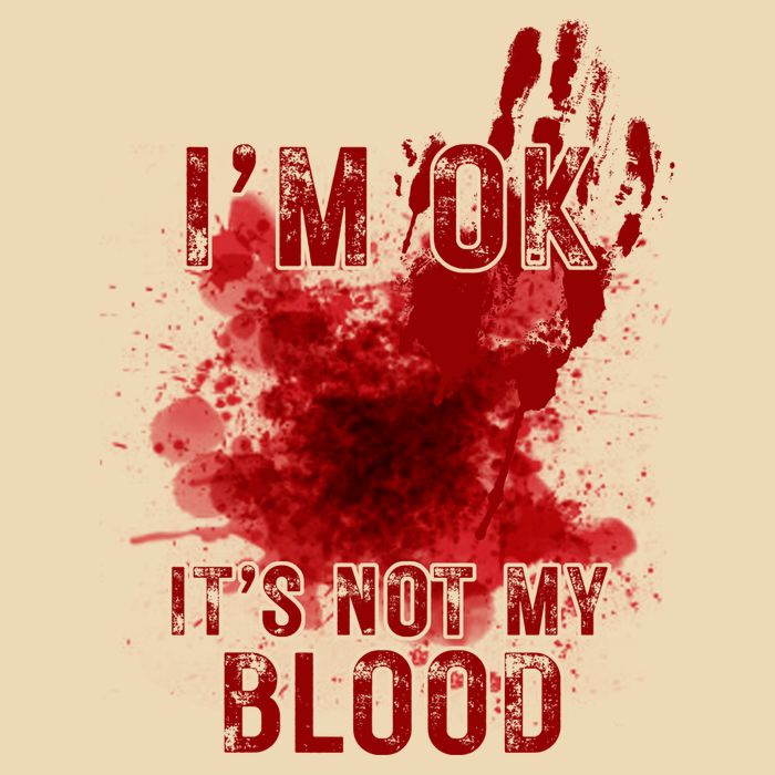 Im Ok Its Not My Blood Funny Halloween Zombie Drawstring Bag