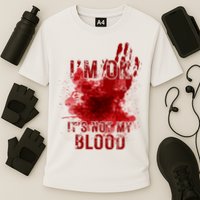 Im Ok Its Not My Blood Funny Halloween Zombie Cooling Performance Crew T-Shirt