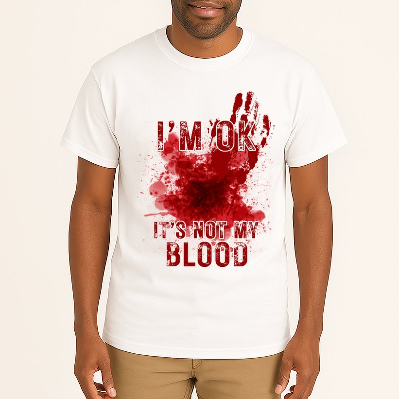 Im Ok Its Not My Blood Funny Halloween Zombie Tall T-Shirt
