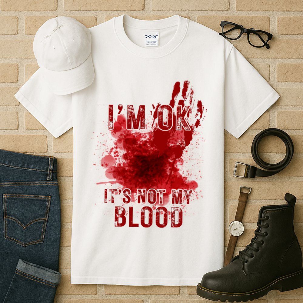 Im Ok Its Not My Blood Funny Halloween Zombie Tall T-Shirt
