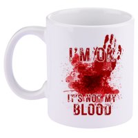 Im Ok Its Not My Blood Funny Halloween Zombie 11oz C Handle Ceramic Mug