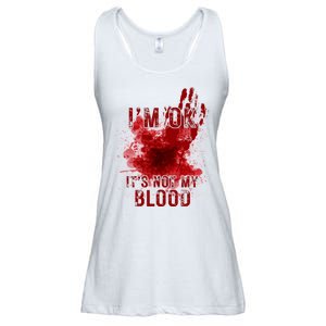 Im Ok Its Not My Blood Funny Halloween Zombie Ladies Essential Flowy Tank