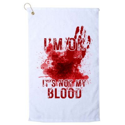 Im Ok Its Not My Blood Funny Halloween Zombie Golf Towel