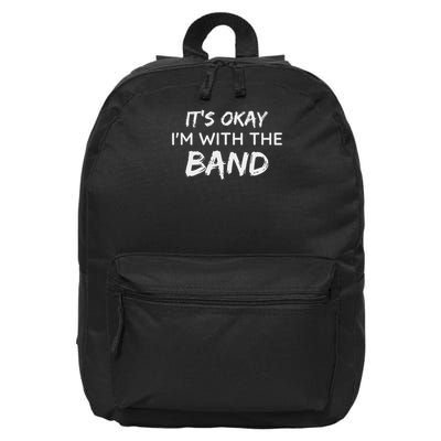 Its Okay Im With The Band Funny Gig Joke Design 16 in Basic Backpack
