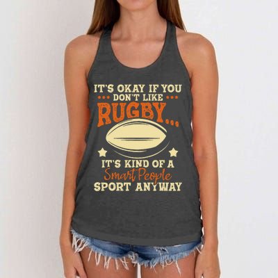 It's Okay If You Don't Like Rugby  Rugby Player Coach Women's Knotted Racerback Tank