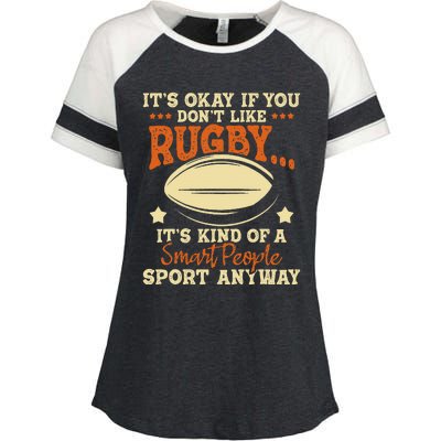 It's Okay If You Don't Like Rugby  Rugby Player Coach Enza Ladies Jersey Colorblock Tee