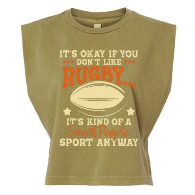 It's Okay If You Don't Like Rugby  Rugby Player Coach Garment-Dyed Women's Muscle Tee