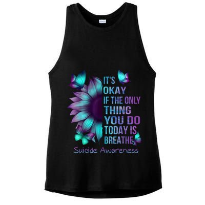 Its Okay If The Only Thing You Do Today Is Breathe Ladies PosiCharge Tri-Blend Wicking Tank