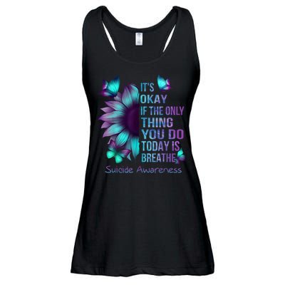 Its Okay If The Only Thing You Do Today Is Breathe Ladies Essential Flowy Tank