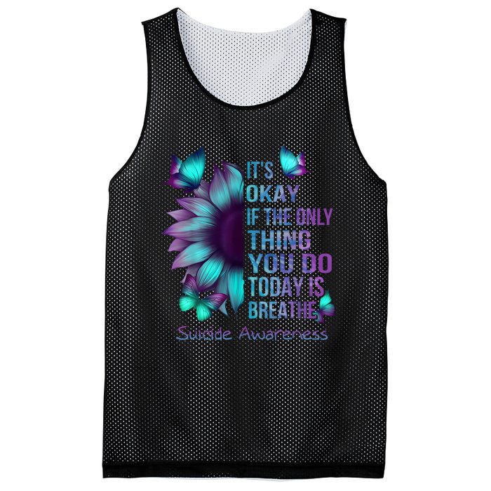 Its Okay If The Only Thing You Do Today Is Breathe Mesh Reversible Basketball Jersey Tank