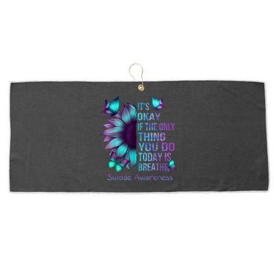 Its Okay If The Only Thing You Do Today Is Breathe Large Microfiber Waffle Golf Towel