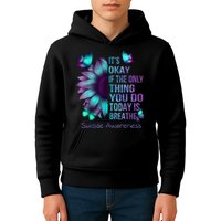 Its Okay If The Only Thing You Do Today Is Breathe Kids Hoodie