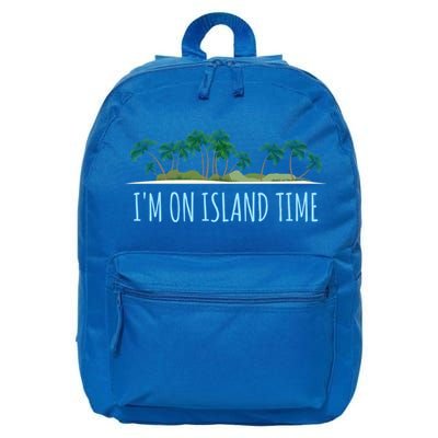 I'm On Island Time Cool Gift Vacation Gift Tropical Beach Tee Funny Gift 16 in Basic Backpack
