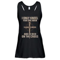 I only kneel for one man an he died on the cross Jesus Ladies Essential Flowy Tank