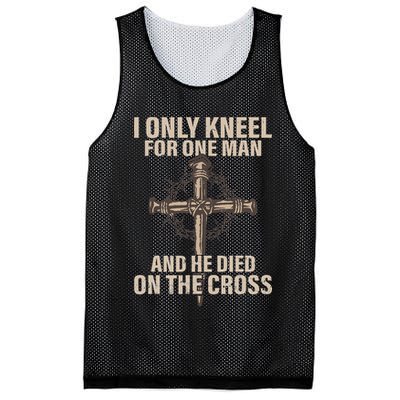 I Only Kneel For One Man An He Died On The Cross Jesus Mesh Reversible Basketball Jersey Tank