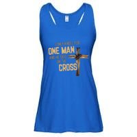 I Only Kneel For One And He Died On The Cross Christian Gift Ladies Essential Flowy Tank