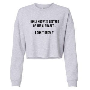 I Only Know 25 Letters Of The Alphabet Funny Dad Joke Gift Cropped Pullover Crew