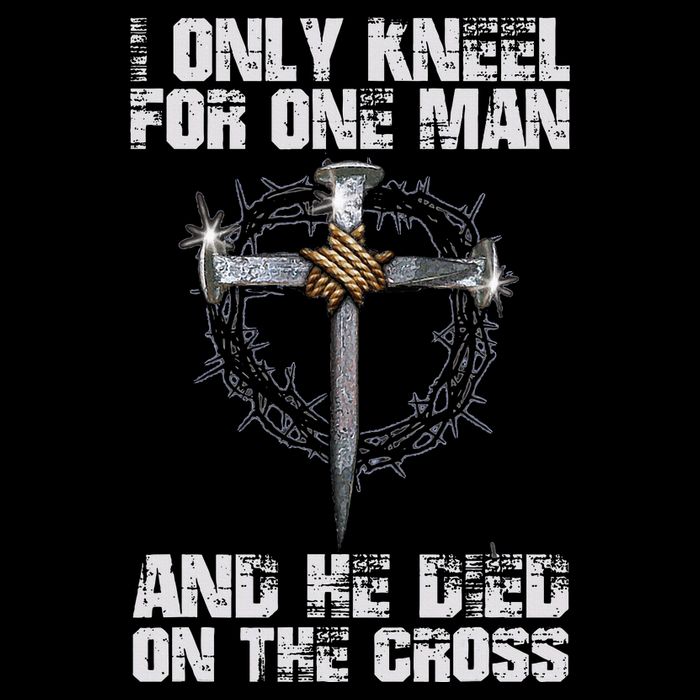 I Only Kneel For One Man And He Died On The Cross 7-Panel Snapback Hat