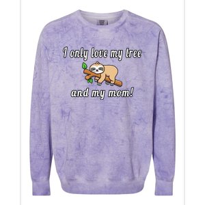 I Only Love My Tree And My Mom Sloth Funny Mother's Day Gift Colorblast Crewneck Sweatshirt