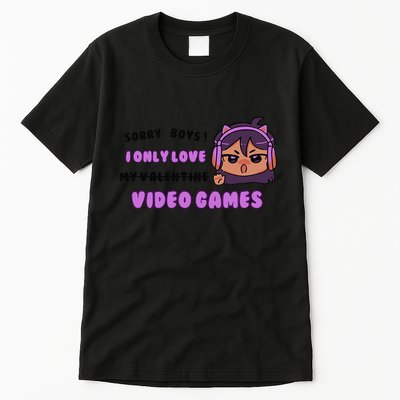 I Only Love Video Games Headphones Cat Ears Tall T-Shirt