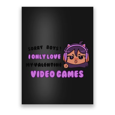 I Only Love Video Games Headphones Cat Ears Poster