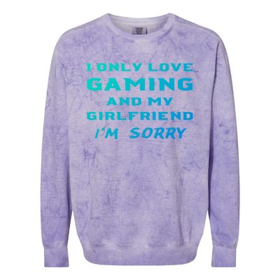 I Only Love Gaming And My Friend Sorry Gamer Friend Funny Gift Colorblast Crewneck Sweatshirt