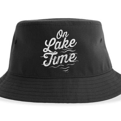 I'm On Lake Time Funny Boating And Fishing Lake Lovers Sustainable Bucket Hat