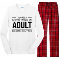 Im Often Mistaken For An Adult Because Of My Age Funny Birthday Gift Long Sleeve Pajama Set